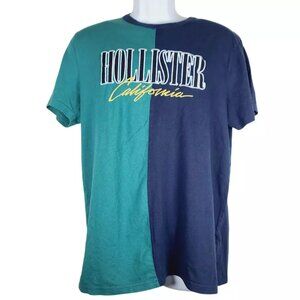 Hollister Men's Navy Green California Crew Neck Short Sleeve T-Shirt Size L